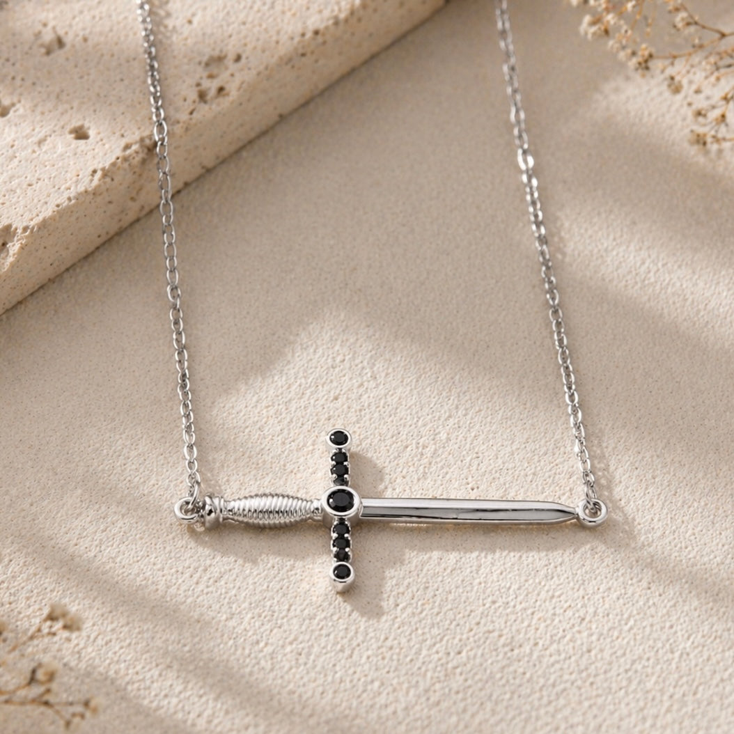 Sword necklace, waterproof necklace, non tarnish dagger necklace.