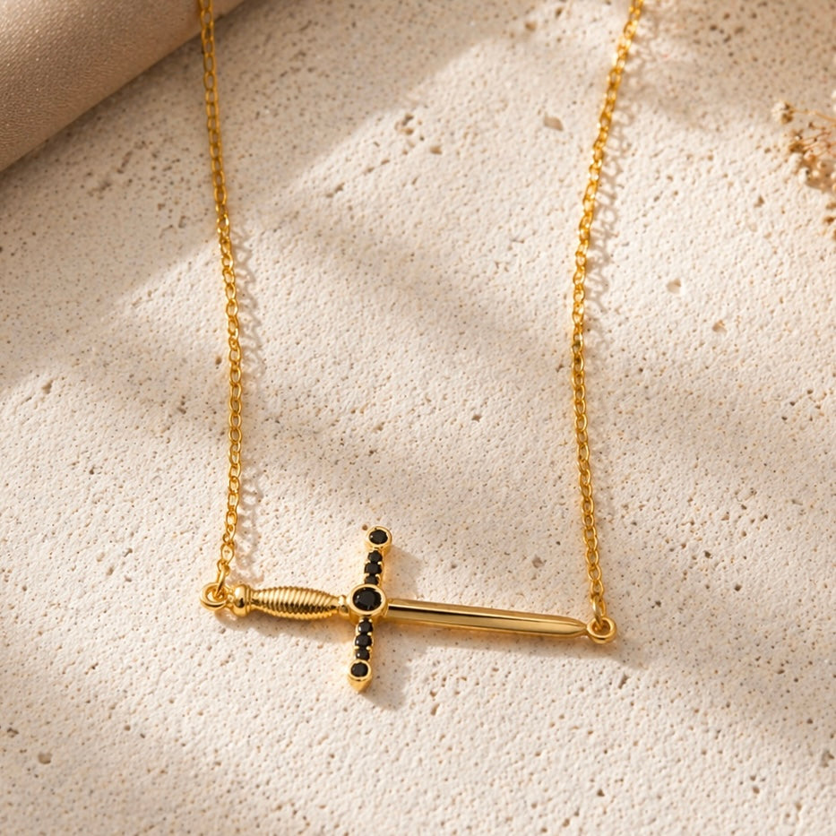 Sword necklace, waterproof necklace, non tarnish dagger necklace.