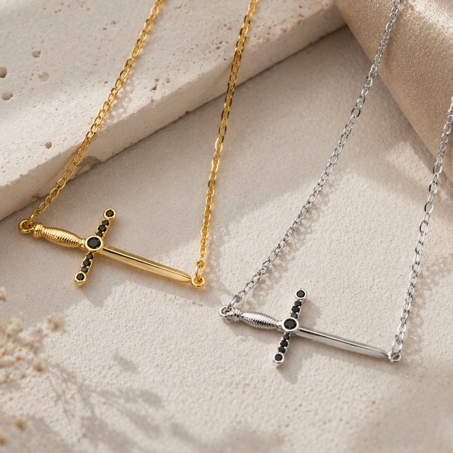 Sword necklace, waterproof necklace, non tarnish dagger necklace.