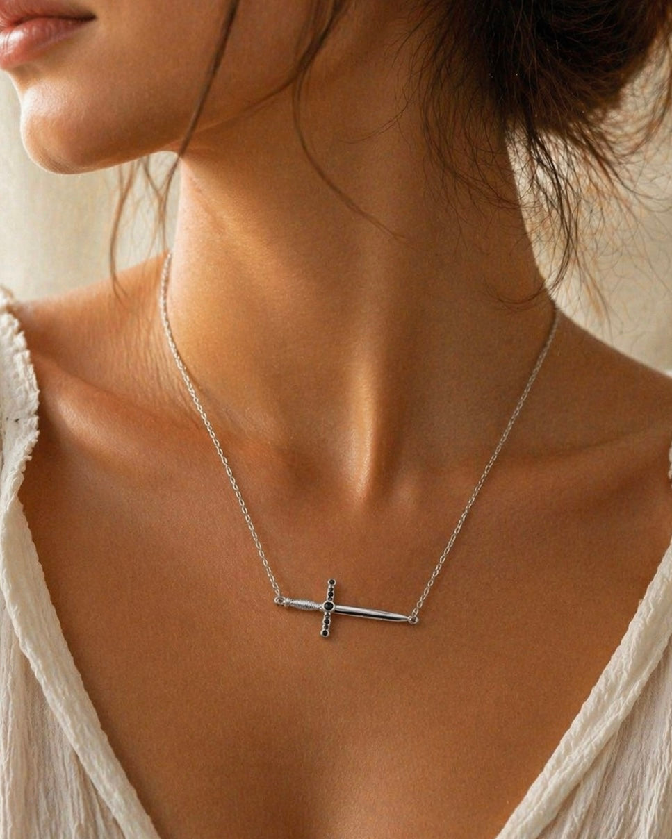 Sword necklace, waterproof necklace, non tarnish dagger necklace.