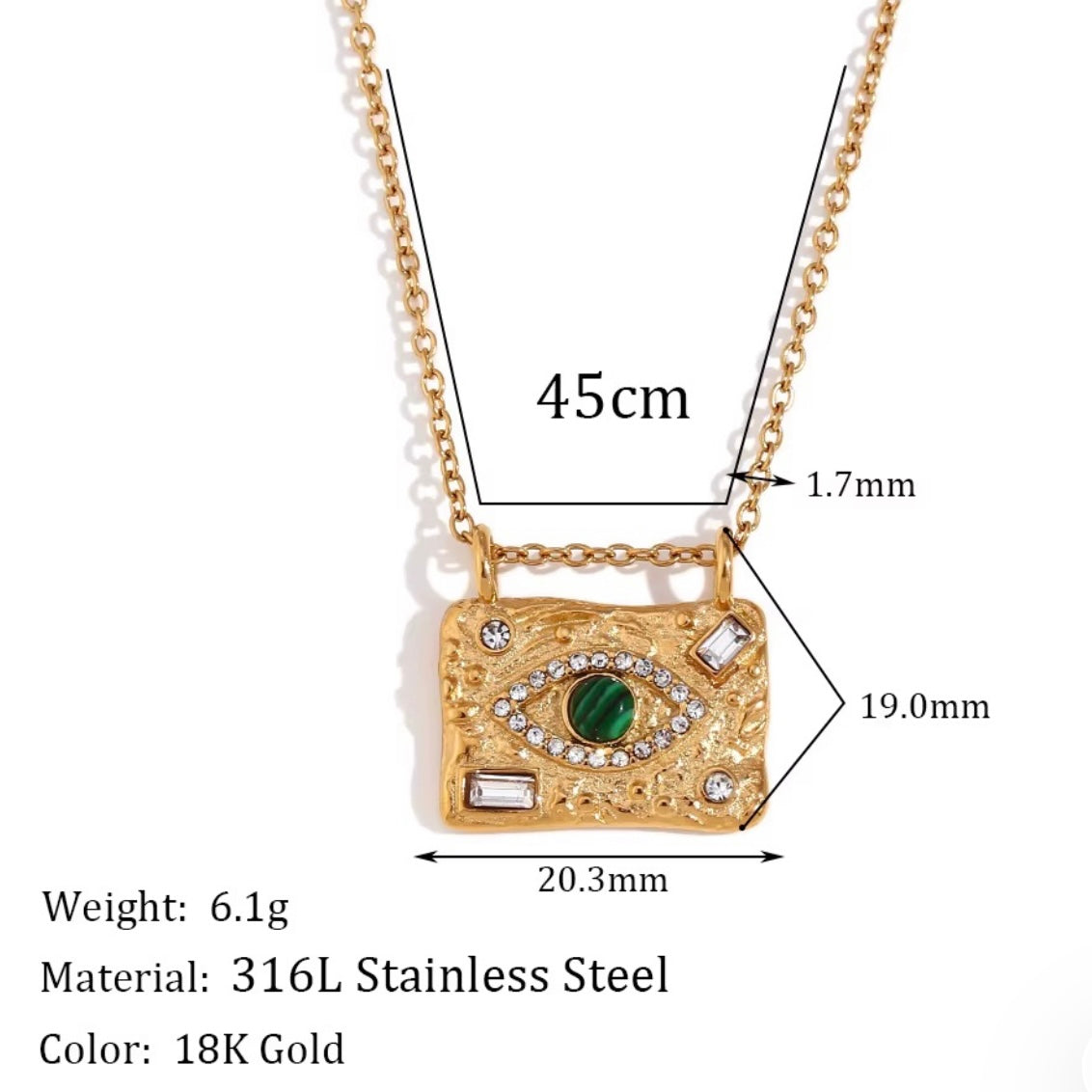 Evil eye necklace - Waterproof jewelry