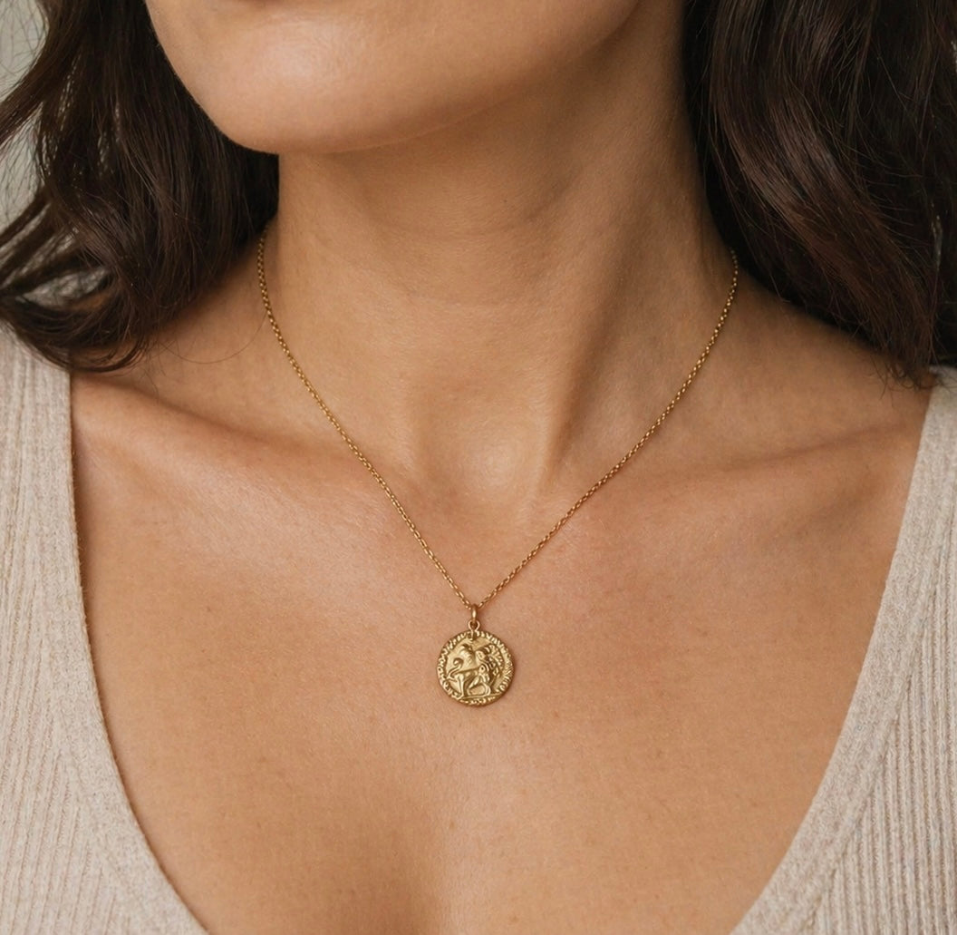 Lion necklace, waterproof necklace, coin necklace.