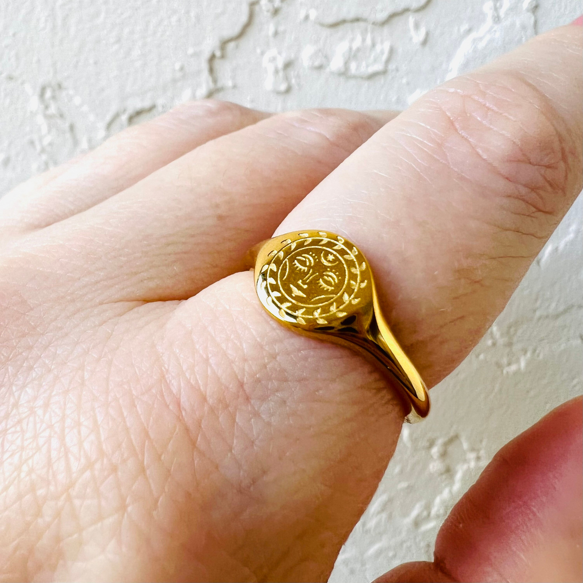 Godde Rings Signet ring, waterproof celestial rings, moon ring, sun ring and godde ...