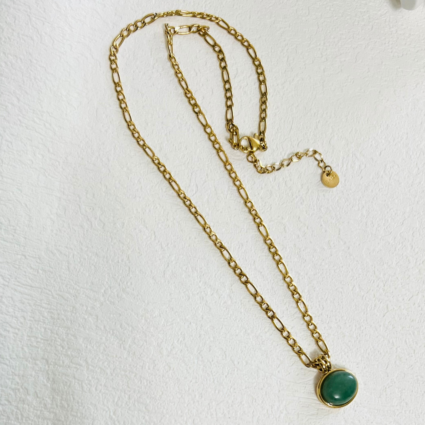 Aventurine necklace, Malay jade necklace, waterproof necklace, green stone necklace.