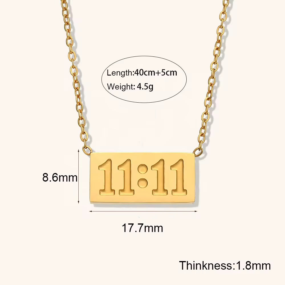 Angel Number necklace, waterproof necklace, 11:11 necklace.