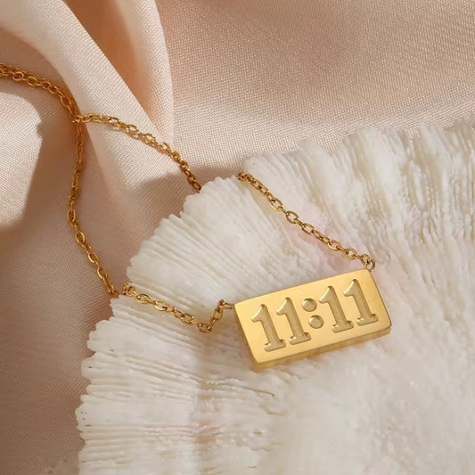 Angel Number necklace, waterproof necklace, 11:11 necklace.