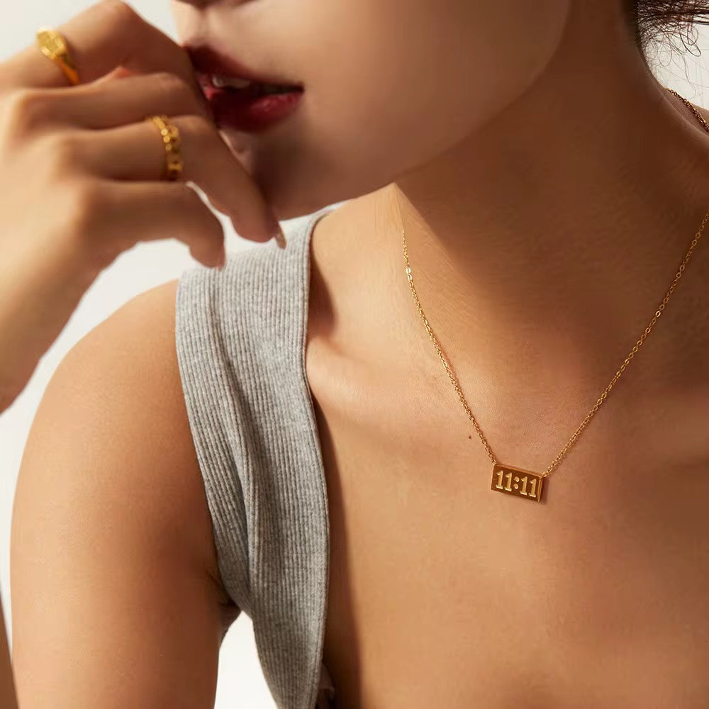 Angel Number necklace, waterproof necklace, 11:11 necklace.