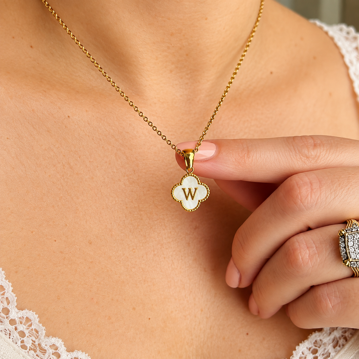 Initials necklace - Waterproof jewelry