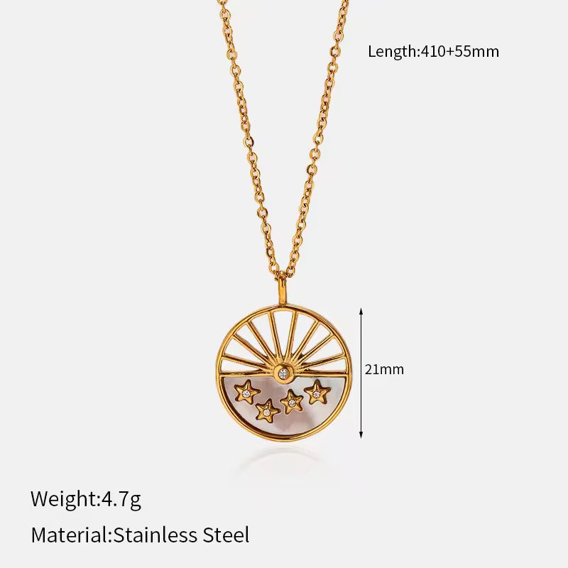 Matching necklaces, waterproof necklace, sun and moon necklaces.