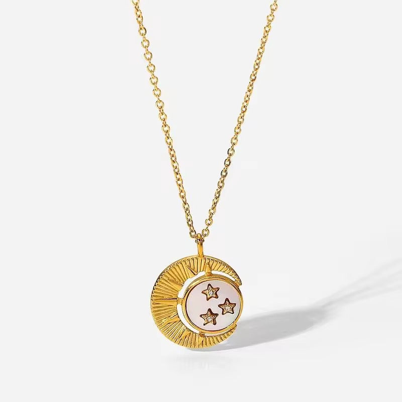 Matching necklaces, waterproof necklace, sun and moon necklaces.