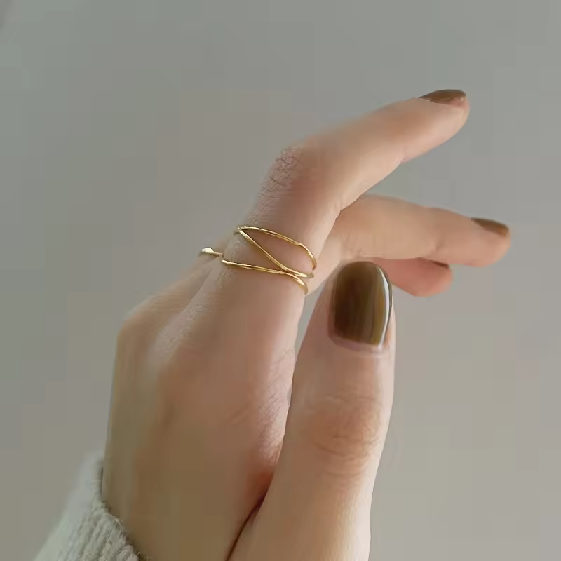 Wire ring, waterproof dainty ring, non tarnish wrap ring.