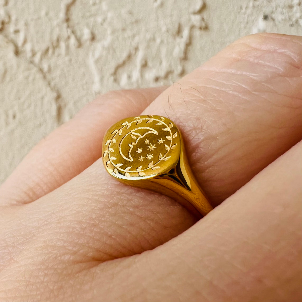 Godde Rings Signet ring, waterproof celestial rings, moon ring, sun ring and godde ...