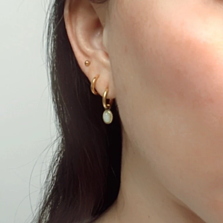 Set of 3 earrings, gold waterproof earrings, earring sets for multiple piercings, dainty ear stack set.