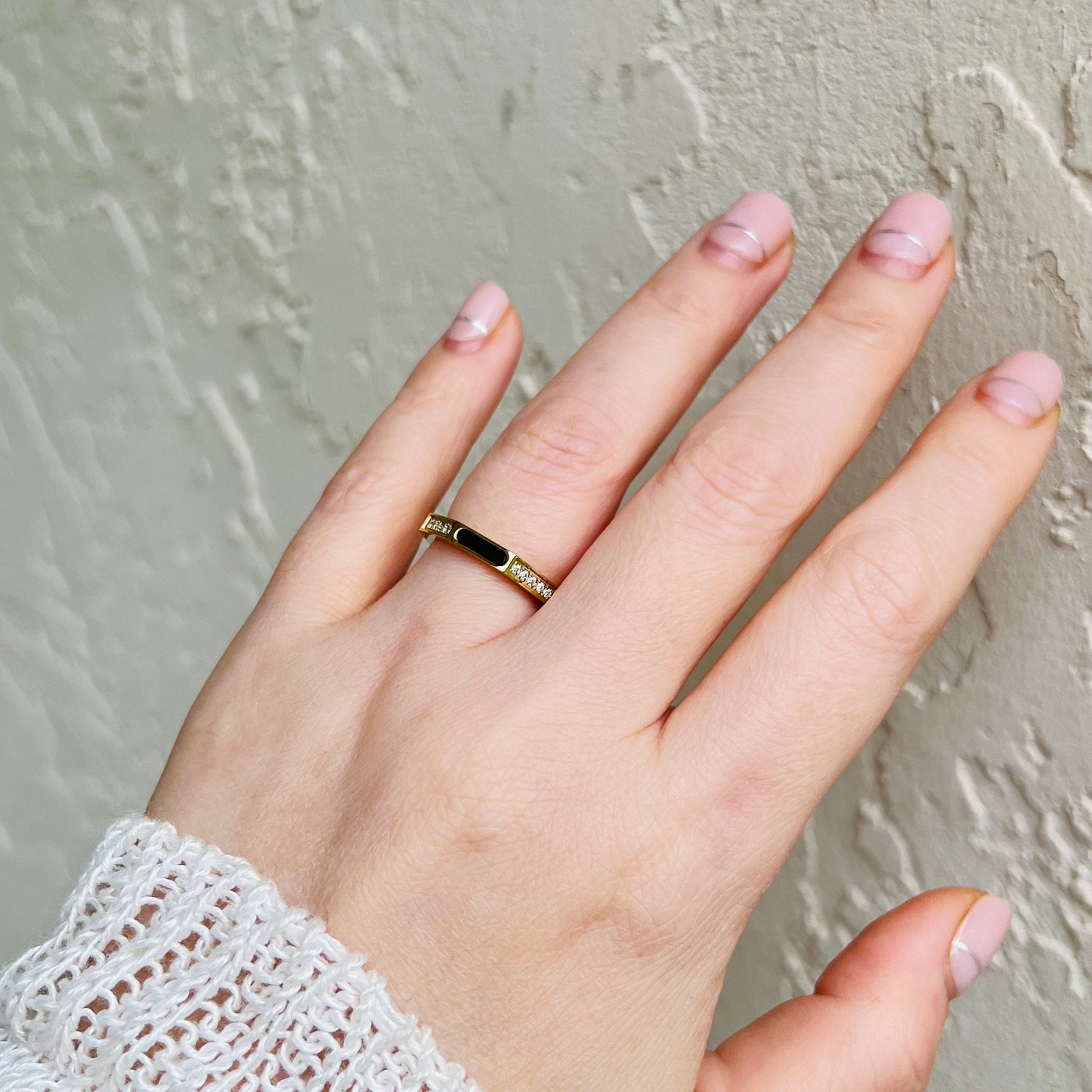 Hexagon ring, mother of pearl, malachite and black onyx rings, non tarnish waterproof rings.