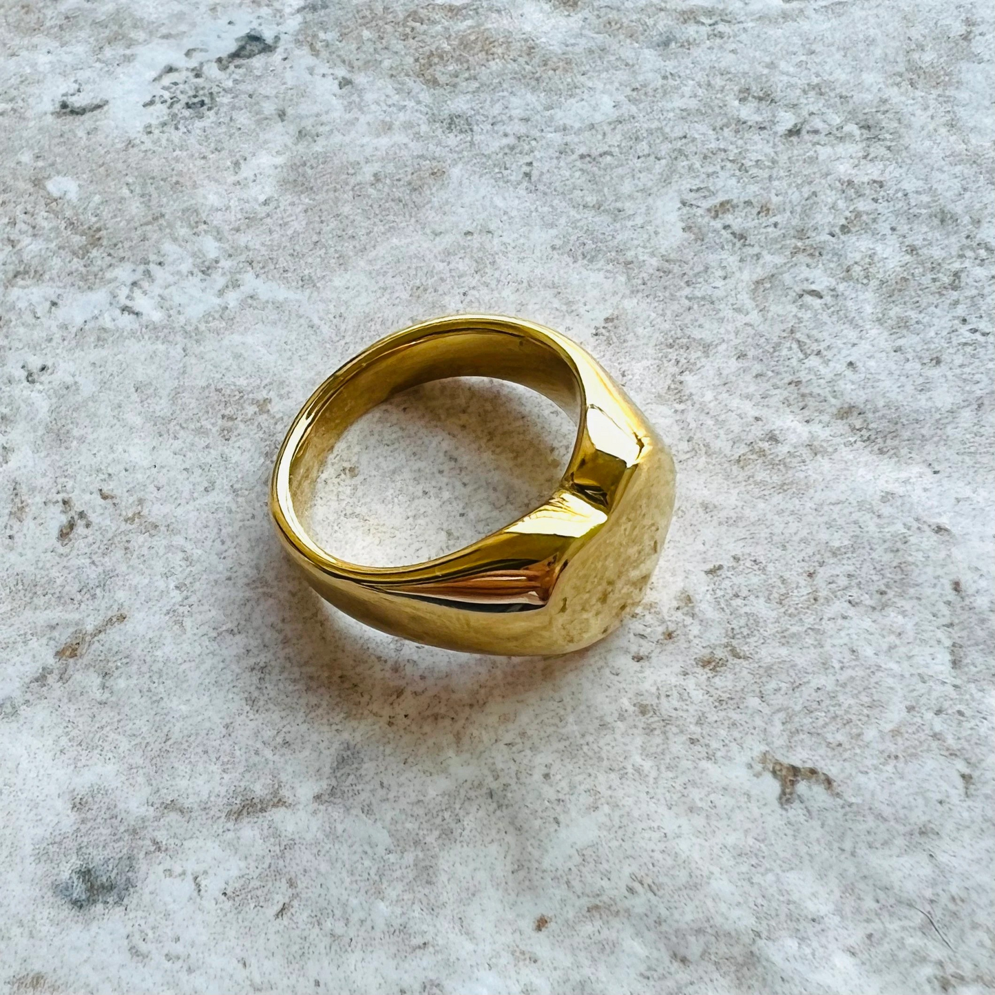 Gold heart ring, waterproof ring, chunky statement ring, non tarnish ring, 18K pvd gold chunky ring.