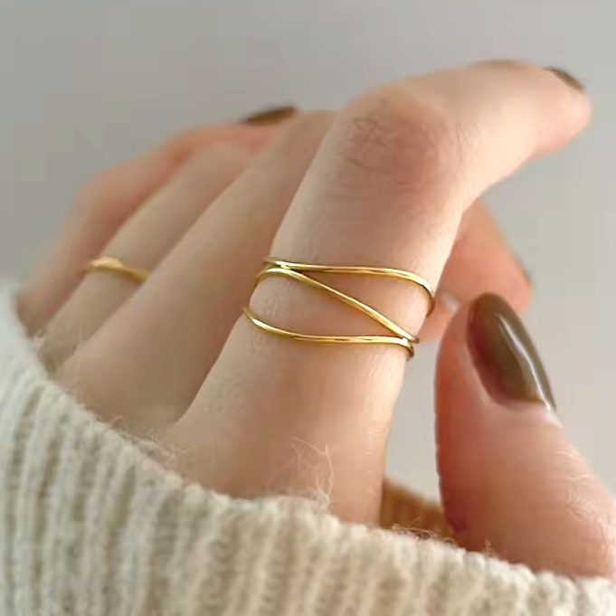 Wire ring, waterproof dainty ring, non tarnish wrap ring.