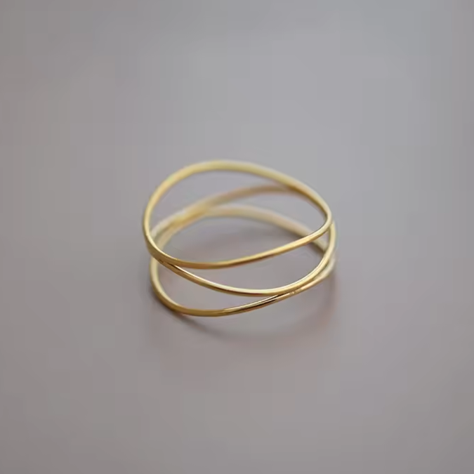 Wire ring, waterproof dainty ring, non tarnish wrap ring.