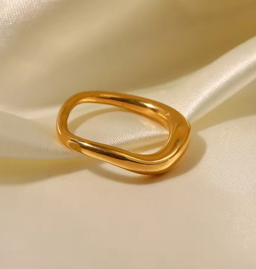 stackable ring, waterproof wave ring, no tarnish ring, beautiful ring set.