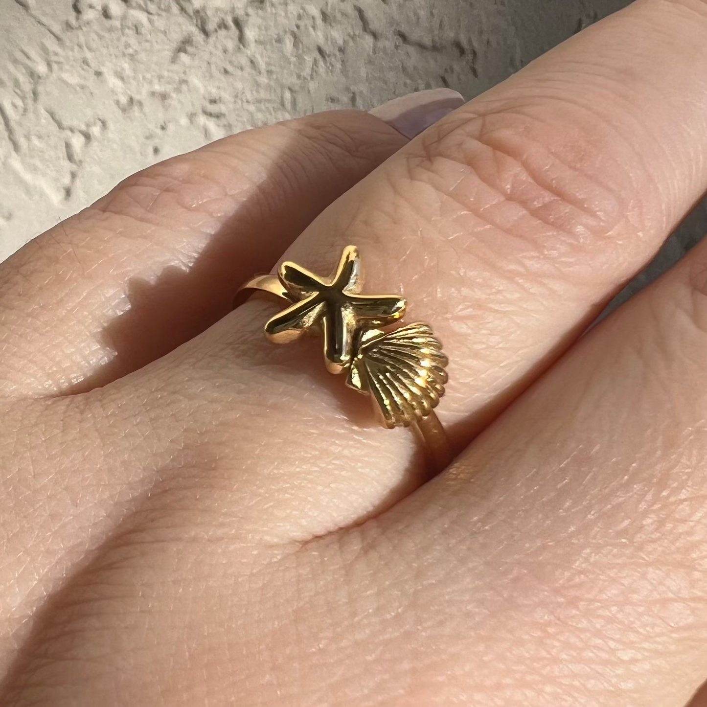 Mermaid ring, Tarnish free ring, sea ring, Waterproof ring, starfish ring, seashell ring.