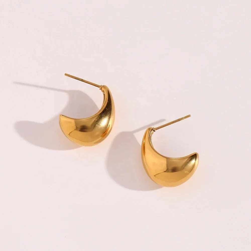 Gold chunky earrings, Waterproof teardrop earrings, dupes Bottega earrings.