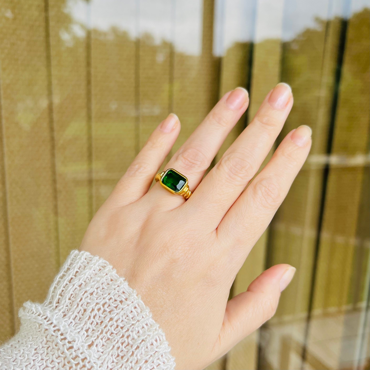 Waterproof rings, Pink diamond ring, emerald and white diamond rings, simulated stones.