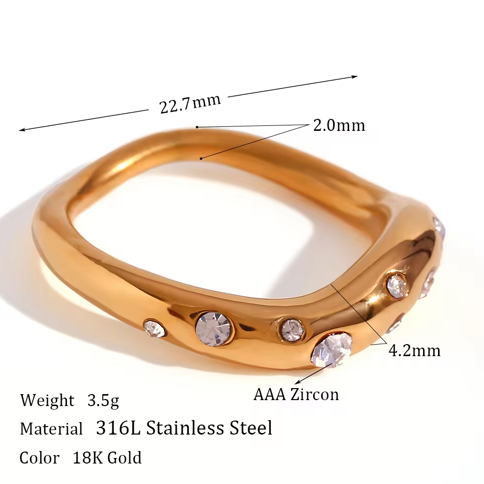 stackable ring, waterproof wave ring, no tarnish ring, beautiful ring set.