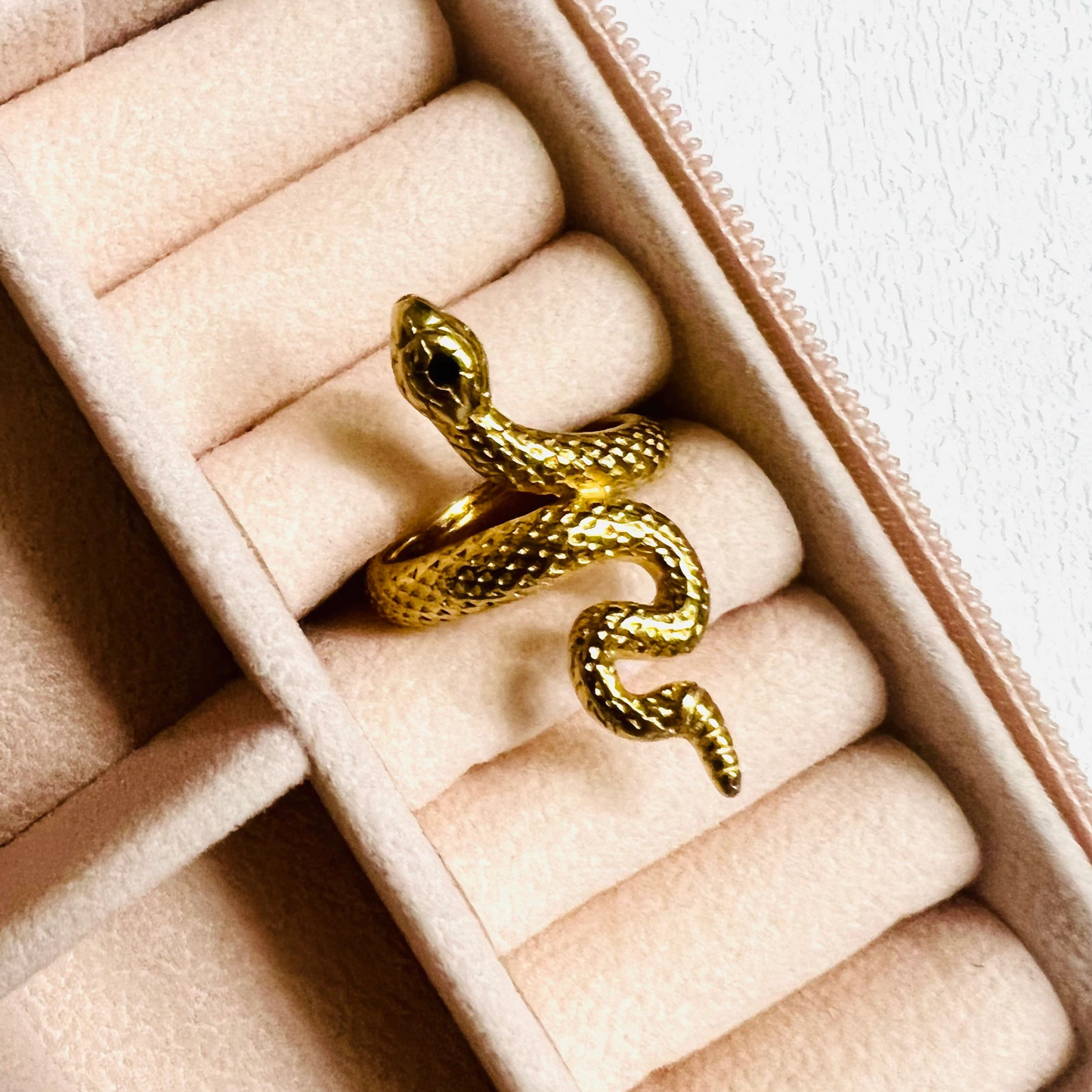 Serpent Ring, non tarnish ring, 18K PVD Gold snake ring, Waterproof rings.