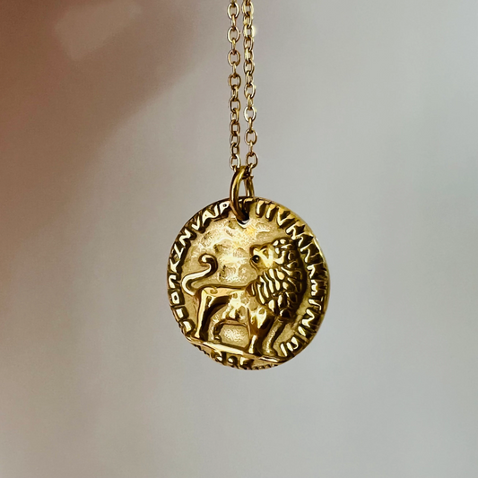 Lion necklace, waterproof necklace, coin necklace.