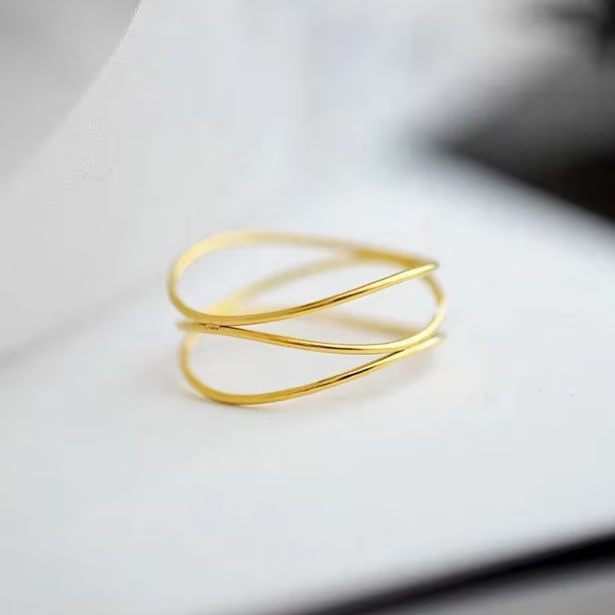 Wire ring, waterproof dainty ring, non tarnish wrap ring.