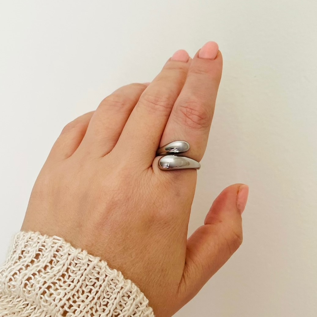 Snake ring, waterproof adjustable ring, non tarnish statement ring.