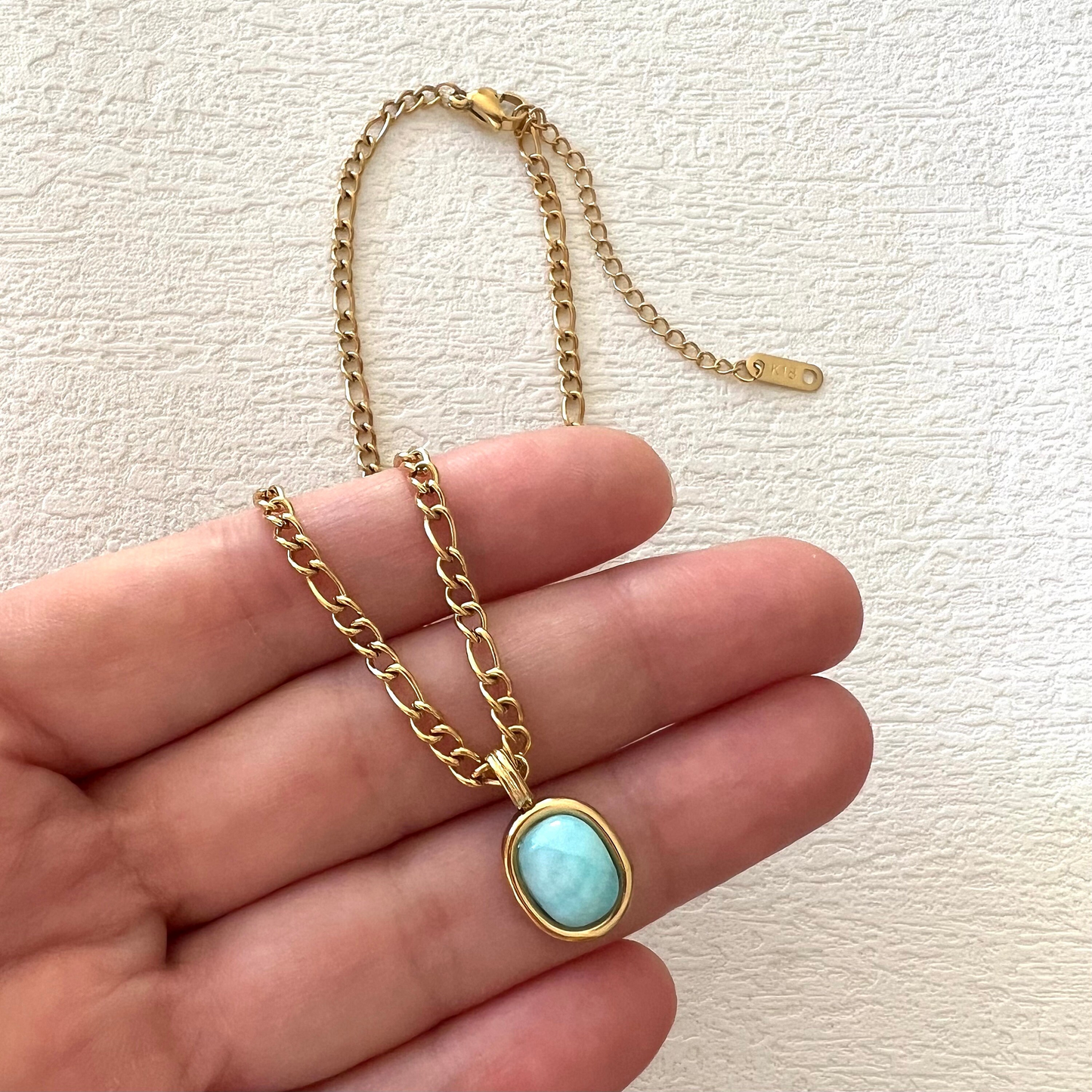 Amazonite necklace, Waterproof beach necklace.