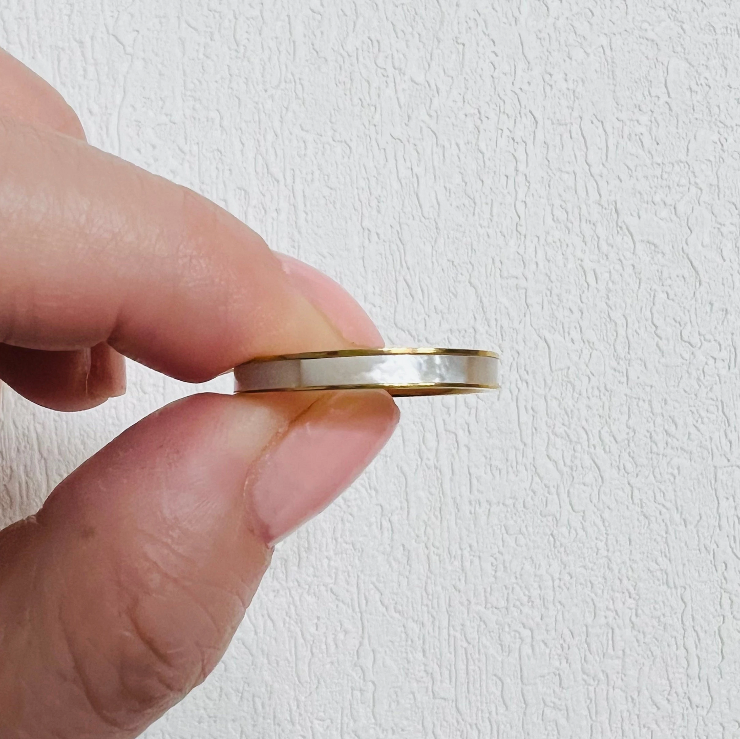 Mother of pearl ring, waterproof dainty shell ring, beach ring.